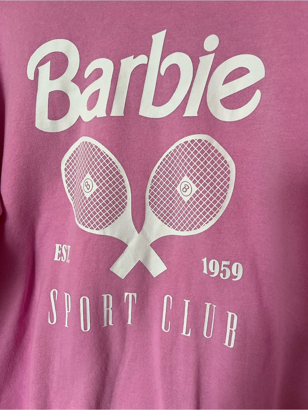 Barbie Pink and White Pullover Sweatshirt - Large - Picture 4 of 11